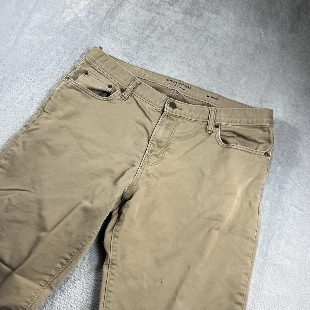 Banana Republic Travel Jean Slim Fit Jeans‎ Mens Size 35x30* Beige Denim